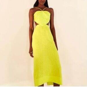 Farm Rio lime green monstera midi dress
